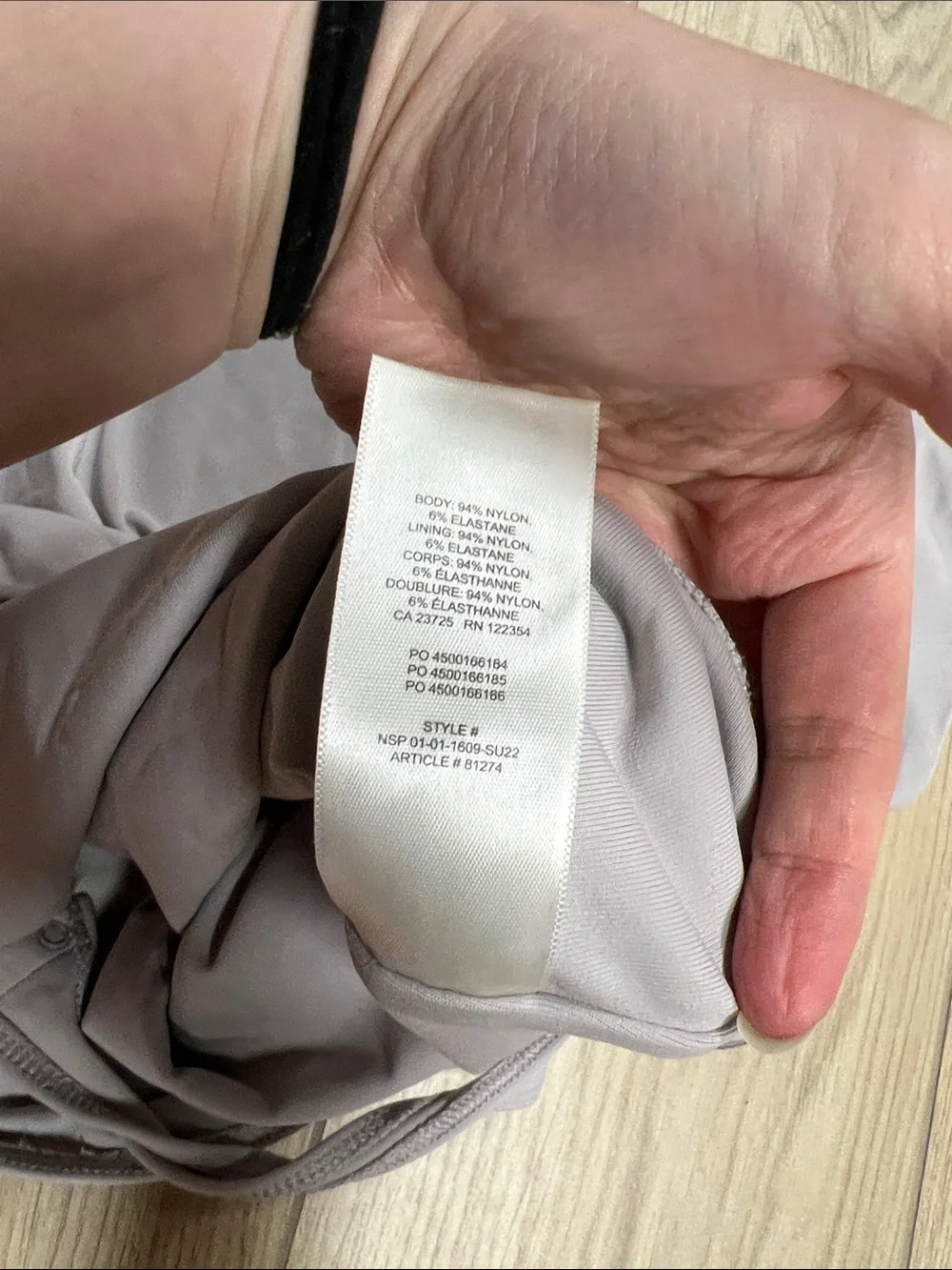 Aritzia soft grey Square Neck Short Sleeve Bodysuit - Picture 6 of 6